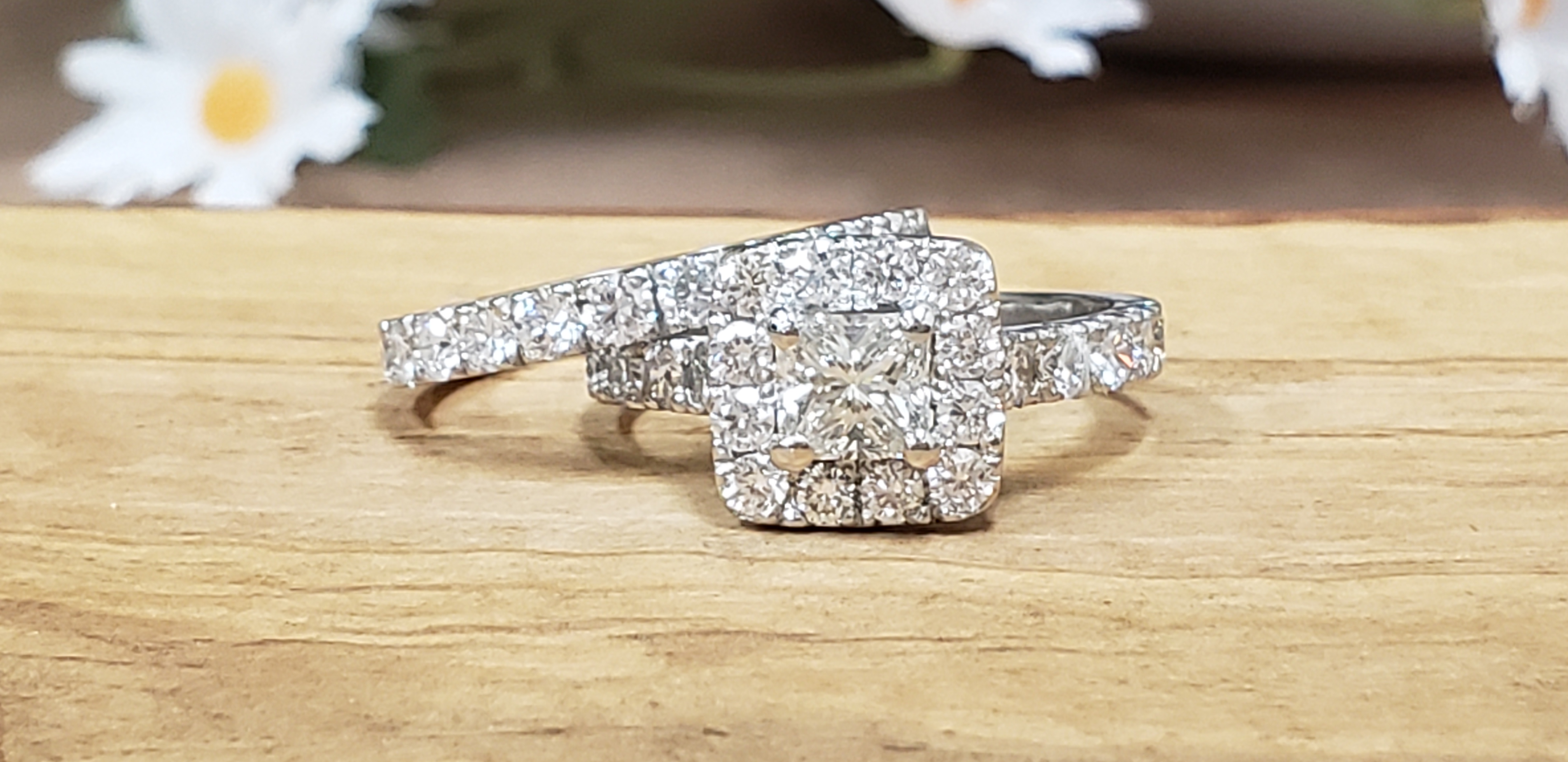 Princess Cut Diamond Ring & Band